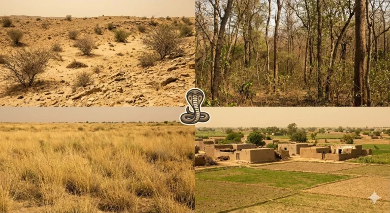 Black cobra habitates